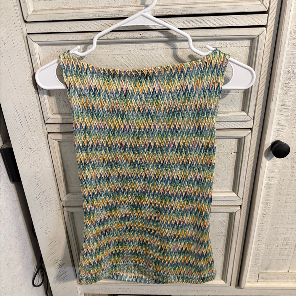 Multicolor Zigzag Patterned Women's Top - image 1